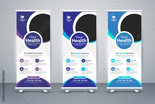 Medical X Banner, Roll Up Banner Template