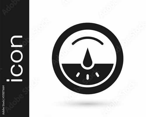 Black Electric meter icon isolated on white background. Vector photo