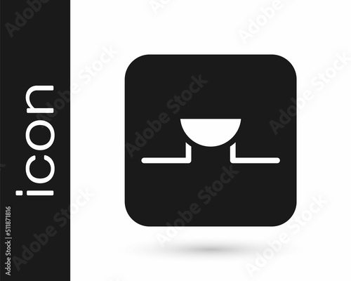 Black Buzzer in electronic circuit icon isolated on white background. Vector