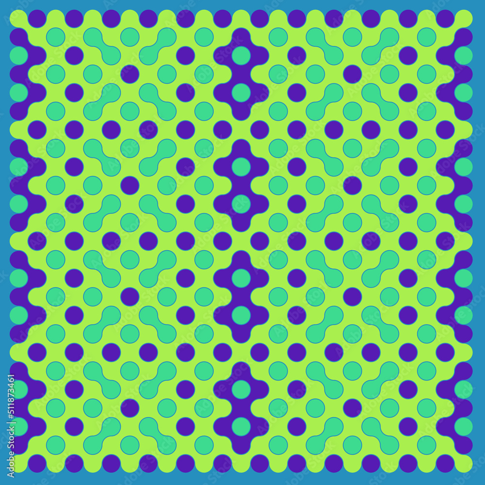 Multicolor truchet tiling connections illustration Multicolor truchet tiling connections illustration