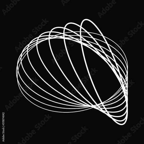 Abstract oval Lines Background with geometric circles . Vector rotating ellipse Line Design . Poster template . Concentric circles logo .Minimal art 