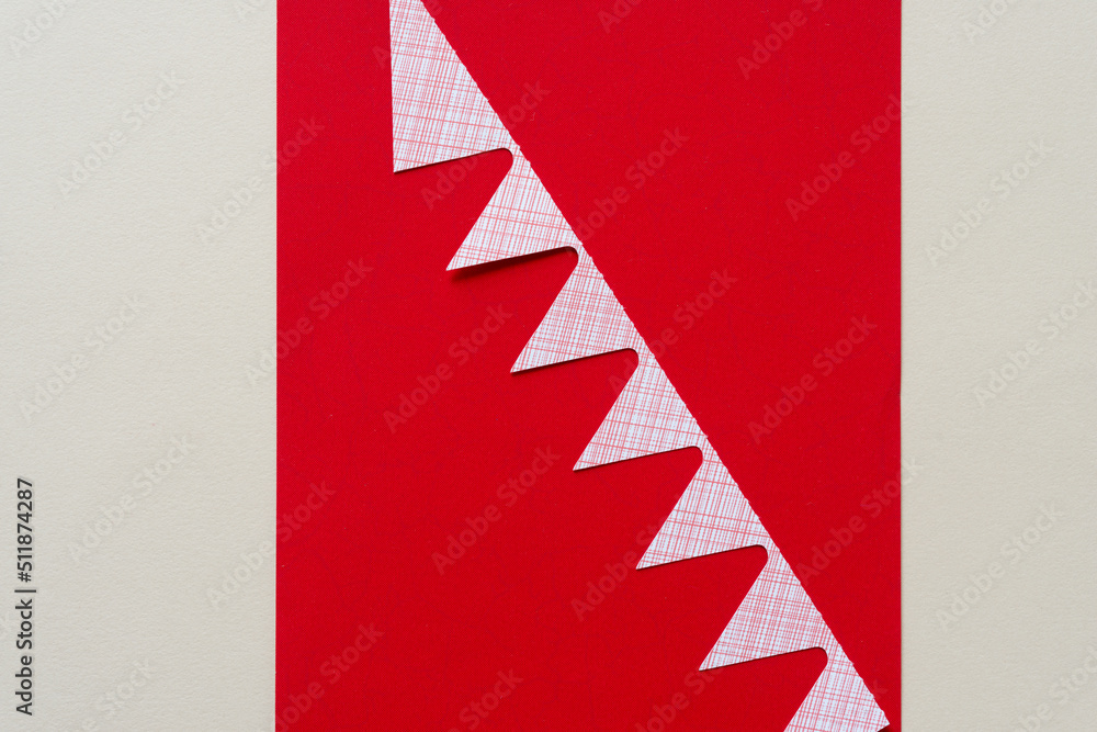 paper zig zag on red and beige paper zig zag on red and beige
