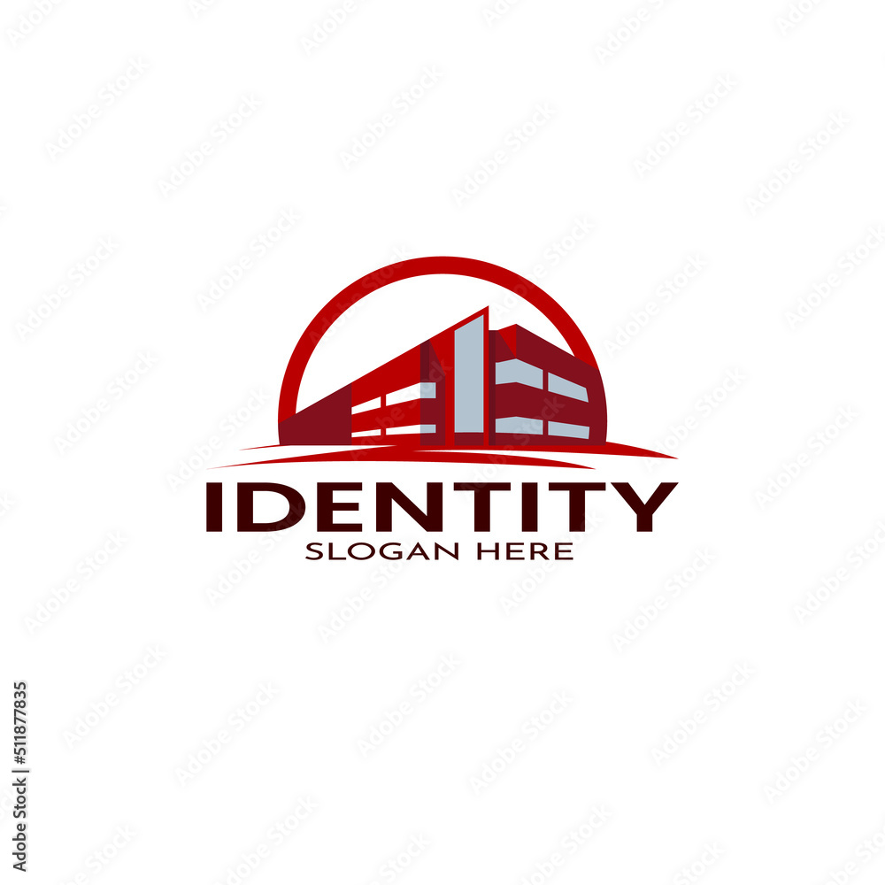 Modern and simple Industrial Building Vector Logo Template, suitable for construction companies, real estate etc.