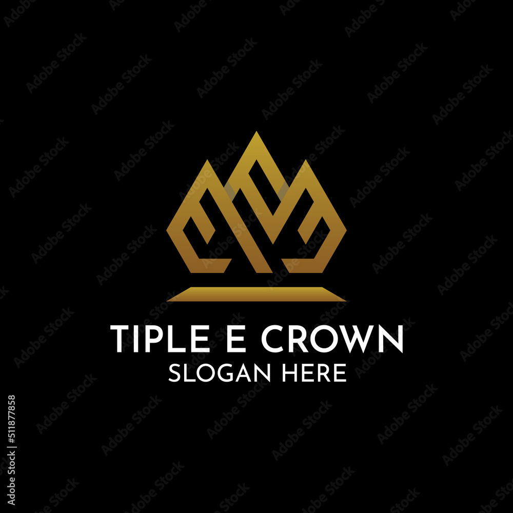 Crown Triple E logo vector. A simple, modern and unique logo depicting
