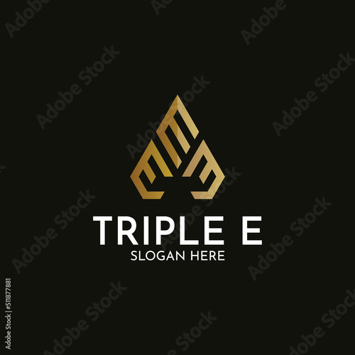 Modern Triple E logo vector form abstract triangle. Very suitable for any business. photo