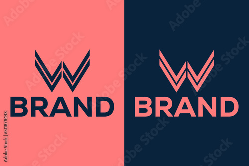 W or WW letter logo design vector.