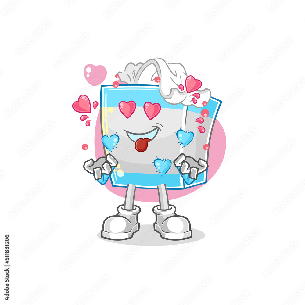 tissue box fallin love vector. cartoon character tissue box fallin love vector. cartoon character