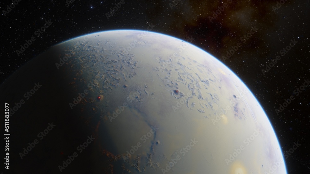 super-earth planet, realistic exoplanet, planet suitable for colonization, earth-like planet in far space, planets background 3d render
super-earth planet, realistic exoplanet, planet suitable for colonization, earth-like planet in far space, planets background 3d render
