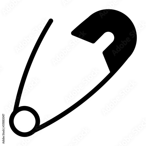 safety pin glyph icon