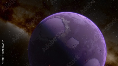 super-earth planet  realistic exoplanet  planet suitable for colonization  earth-like planet in far space  planets background 3d render 