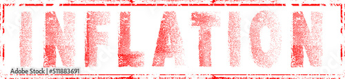 Inflation stamp with  grunge distress rough edges fonts . Vector