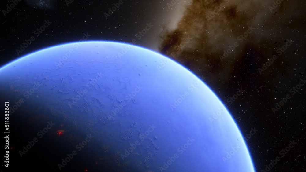 Planets and galaxy, science fiction wallpaper. Beauty of deep space. Billions of galaxy in the universe Cosmic art background 3d render
