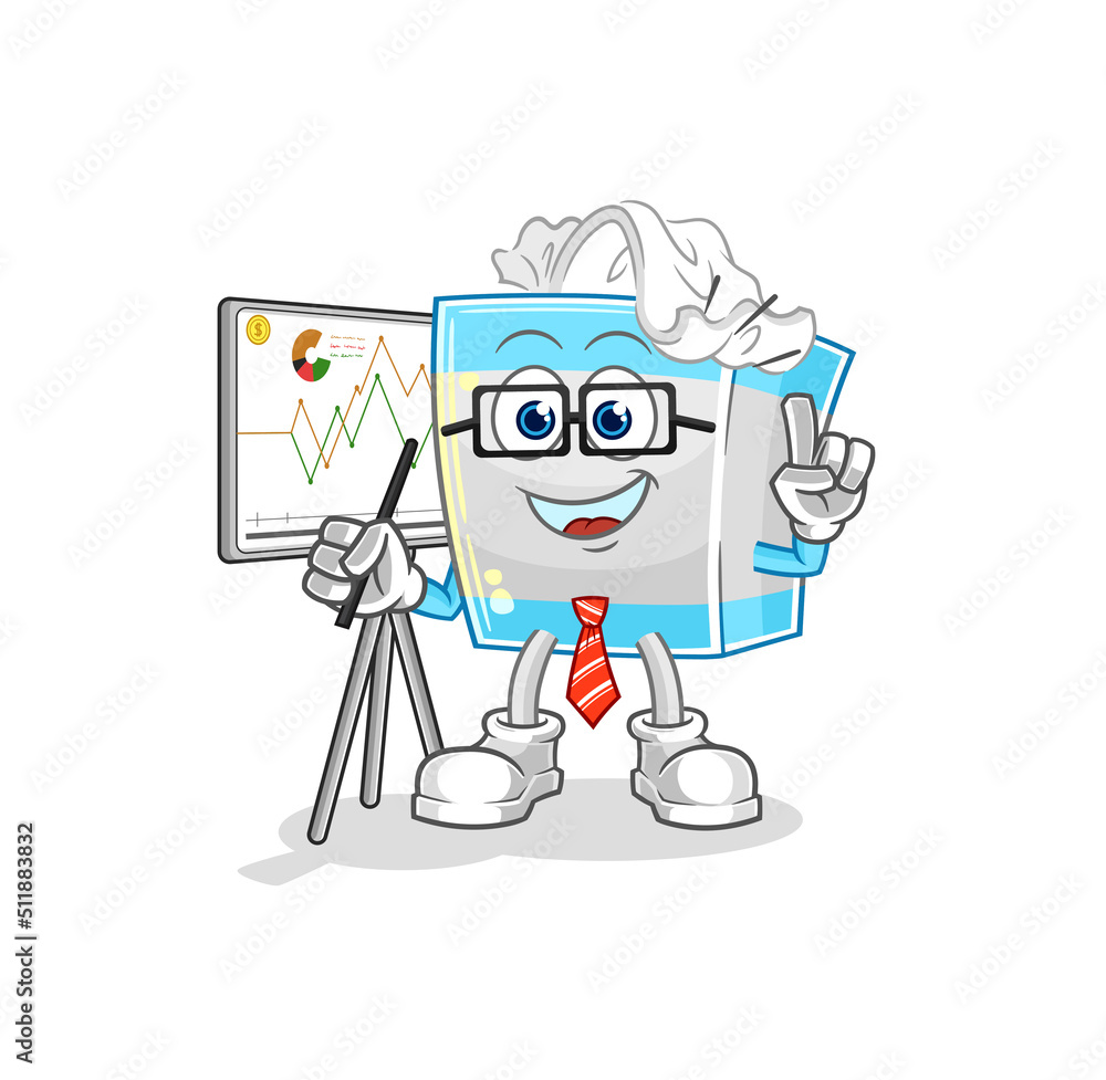 tissue box marketing character. cartoon mascot vector tissue box marketing character. cartoon mascot vector