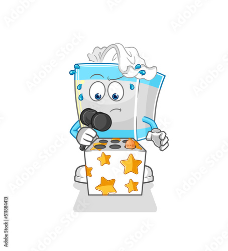 tissue box play whack a mole mascot. cartoon vector