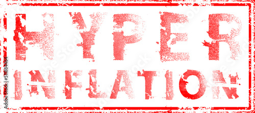 Inflation stamp with  grunge distress rough edges fonts . Vector