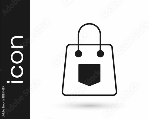 Black Handbag icon isolated on white background. Female handbag sign. Glamour casual baggage symbol. Vector