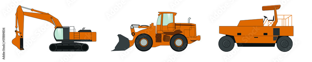 Obraz premium Illustration vector graphic of a heavy equipment. suitable for item of websites, advertisements, presentations, company.