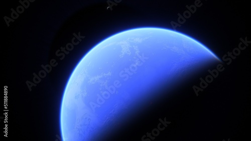 Planets and galaxy, science fiction wallpaper. Beauty of deep space. Billions of galaxy in the universe Cosmic art background 3d render 