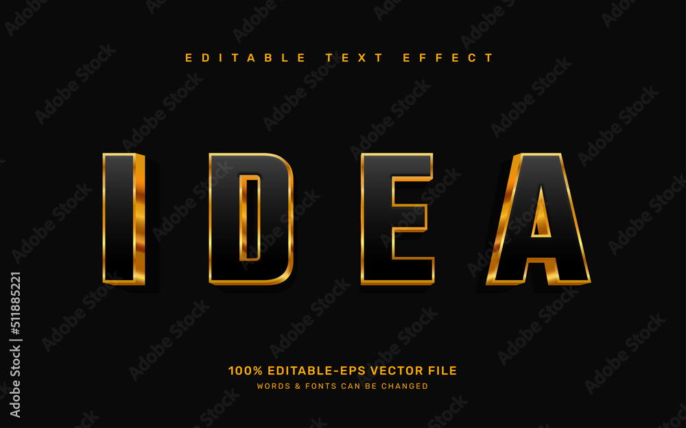 Gold idea editable text effect template Gold idea editable text effect template