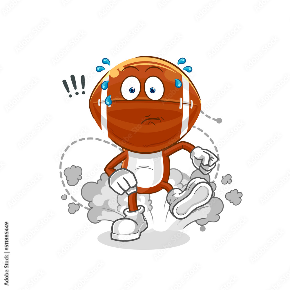 Obraz premium rugby head running illustration. character vector