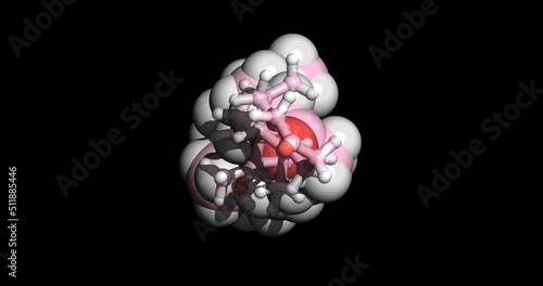 Tibolone, anticancer drug, 3D molecule, spinning 4K
 photo