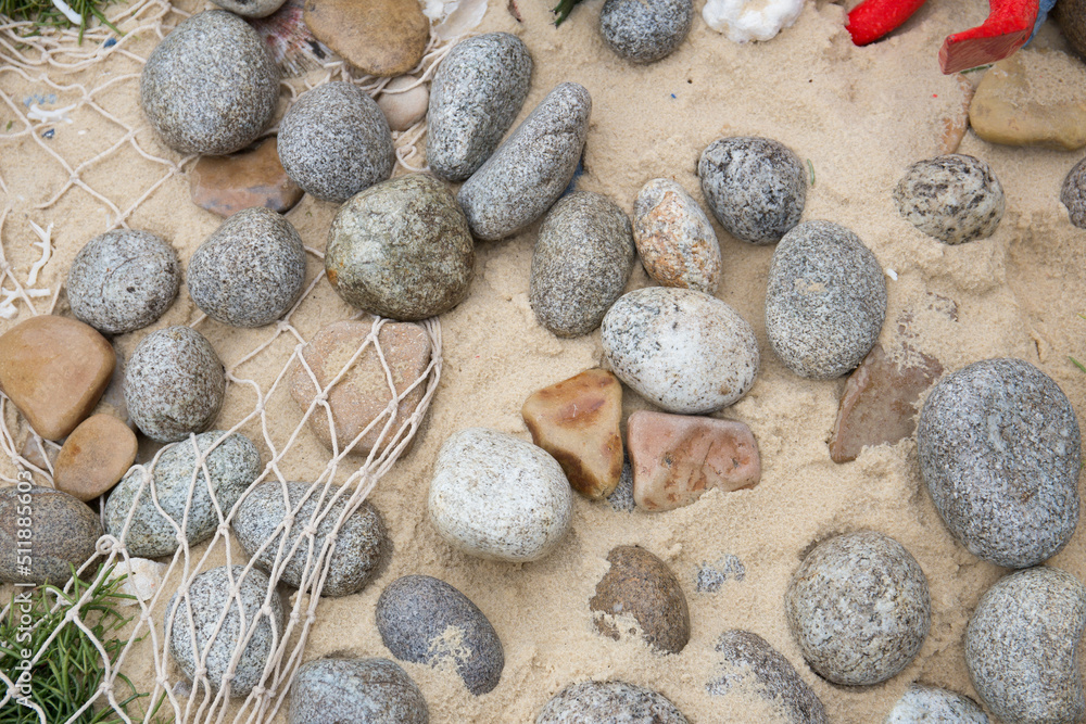 Sea pebbles on the beach.Top view. Close up. Sea pebbles on the beach.Top view. Close up.