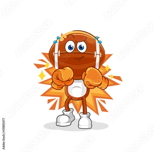 rugby head boxer character. cartoon mascot vector