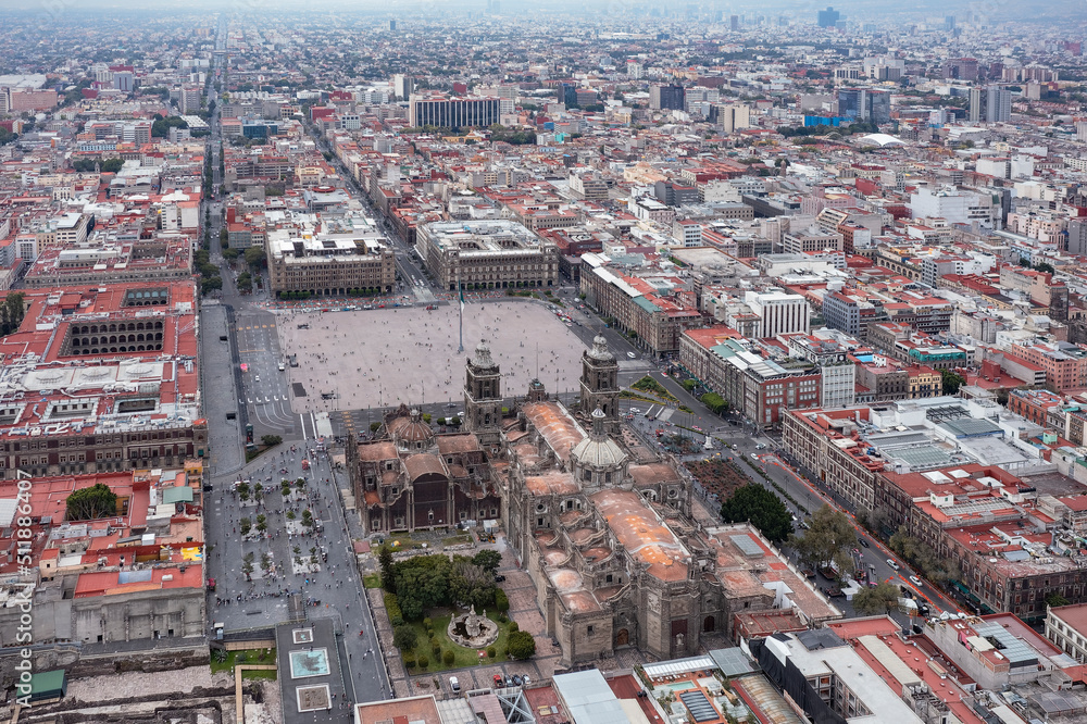 Obraz premium drone view of Zócalo square