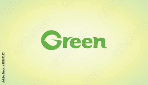 creative green letter leaf letter G alphabet typography vegan symbol icon design vector illustration