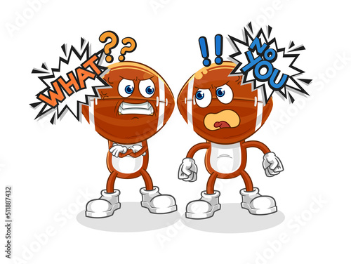 rugby head arguing each other cartoon vector