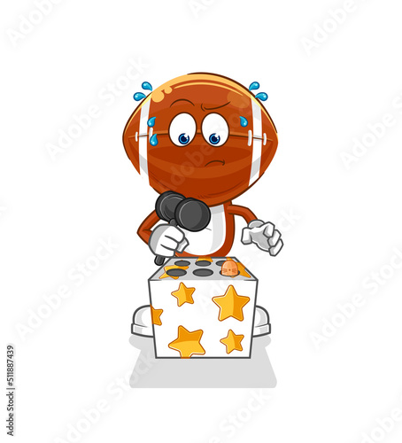 rugby head play whack a mole mascot. cartoon vector
