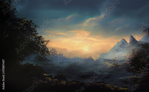 Fantasy mountain landscape ...