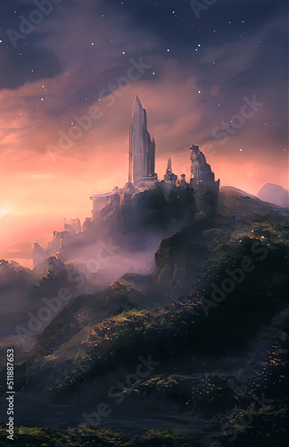 Fantasy mountain landscape ...