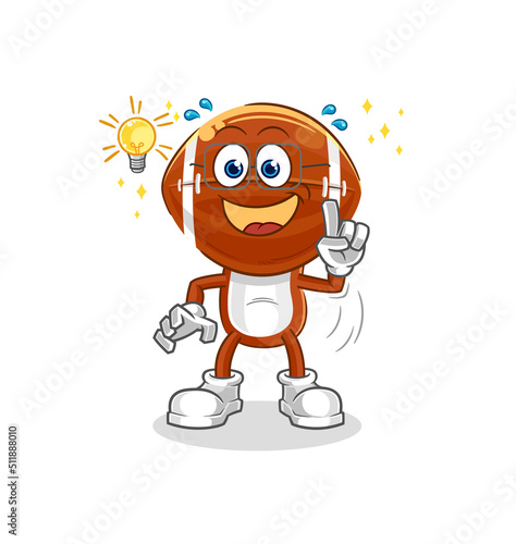 rugby head got an idea cartoon. mascot vector