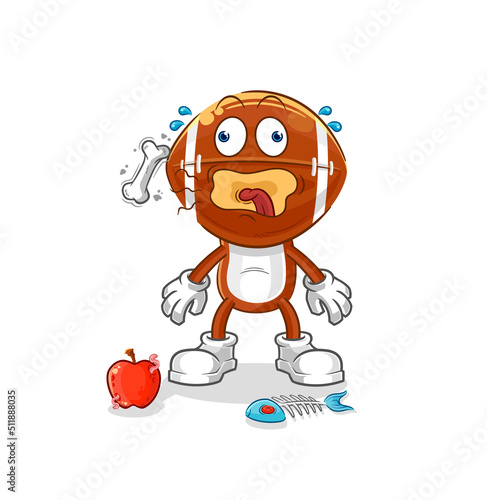 rugby head burp mascot. cartoon vector