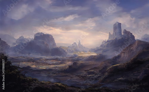 Fantasy mountain landscape ...