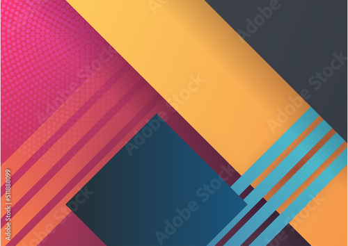 Colorful gradient geometric abstract shape background. Memphis background texture for poster cover design. Minimal color gradient banner template. Modern vector shape for banner, poster, social media