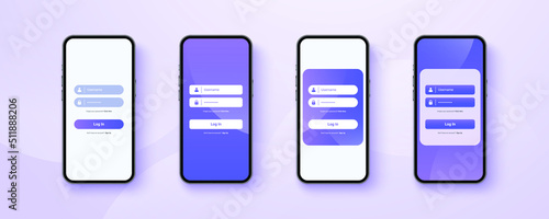 фотографія Sign up on smartphone screen in application realistic mockup phone