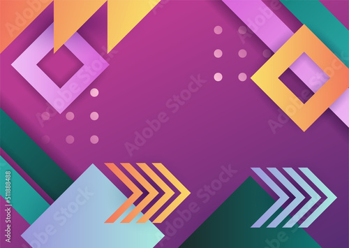 Colorful gradient memphis geometric pattern background texture for poster cover design. Minimal color abstract gradient banner template. Modern vector shape for business presentation and social media
