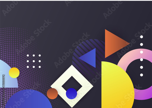Creative abstract with colorful element design background. Memphis color background design with shapes composition. Futuristic design poster for business presentation  social media template and banner