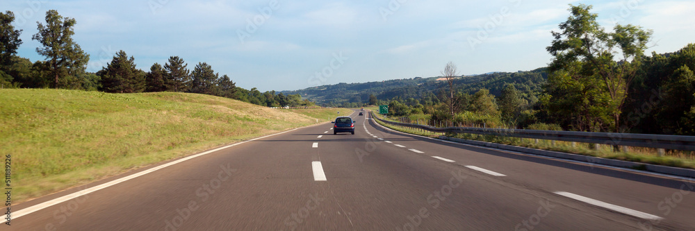Highway road in Serbia, Europe
