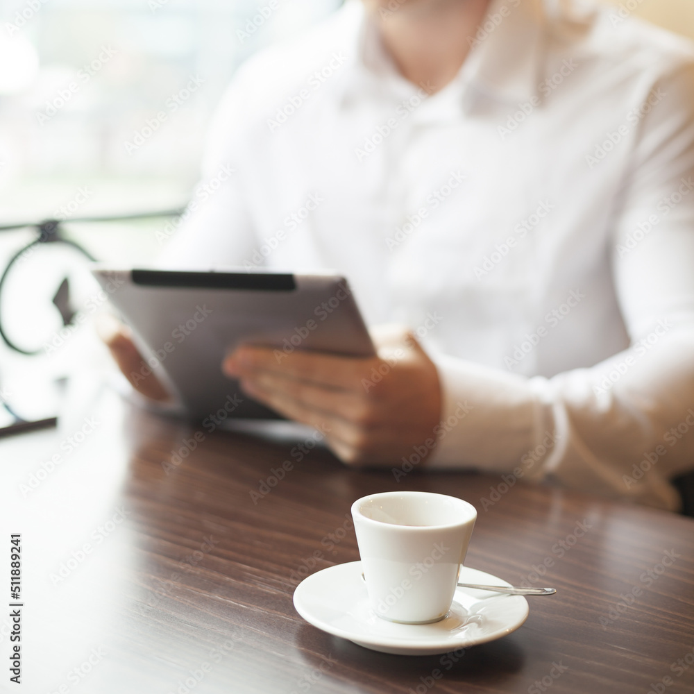 Businessman on Coffee break in restorant Businessman on Coffee break in restorant