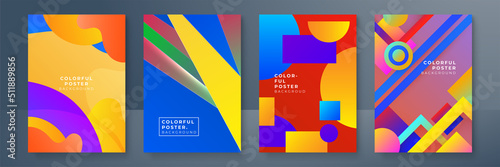 Abstract trendy gradient geometric pattern background texture for poster cover design. Minimal color gradient banner template. Modern vector wave shape for brochure and social media template