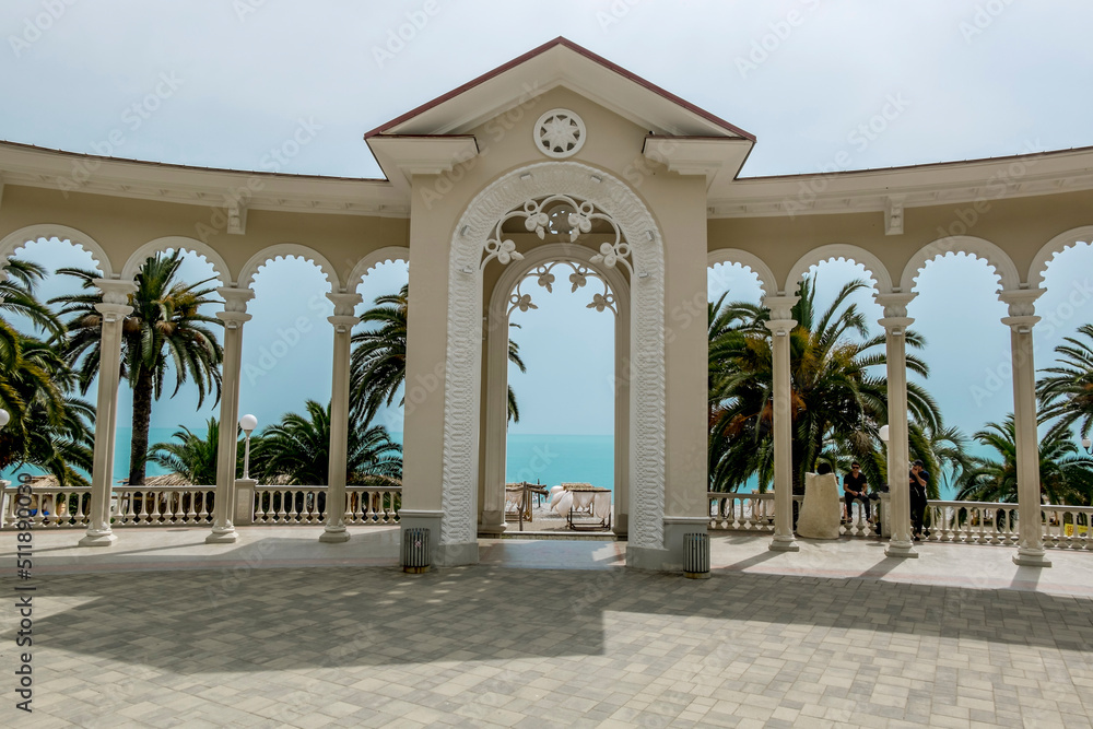 Colonnade is the main attraction of the city of Gagra.