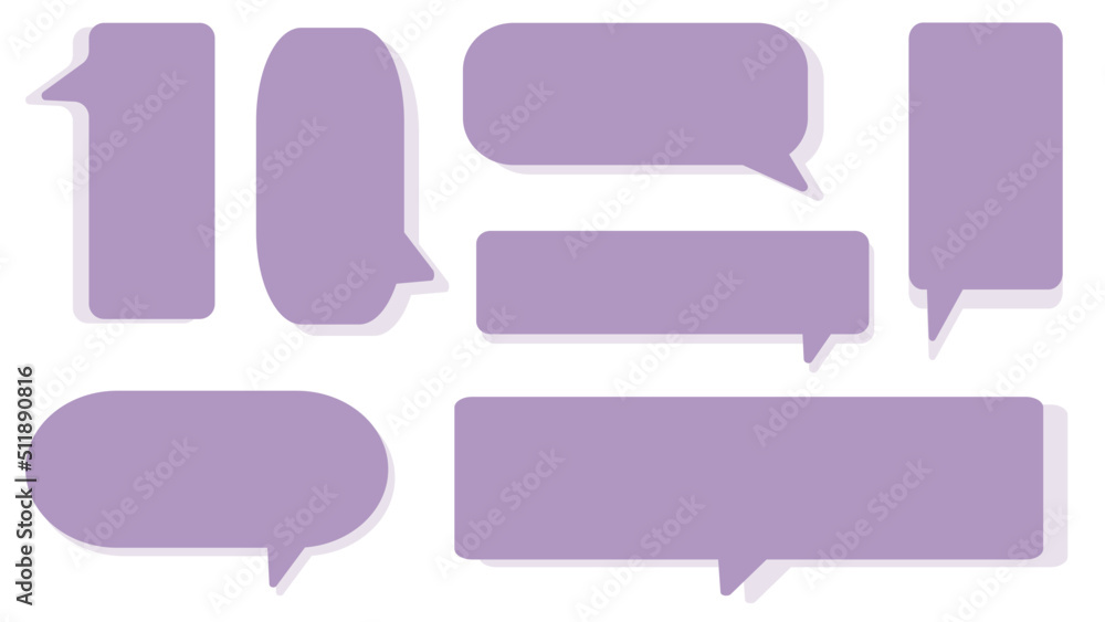 collection of cute purple speech bubble, conversation box, frame talk, chat box, thinking balloons, and message box on white background perfect for your design collection of cute purple speech bubble, conversation box, frame talk, chat box, thinking balloons, and message box on white background perfect for your design