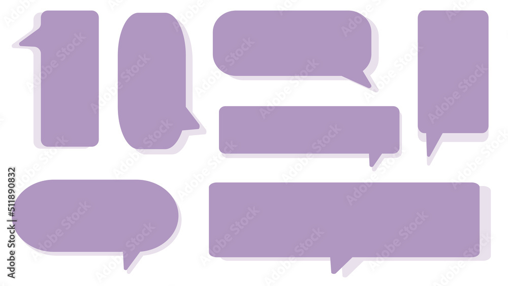 collection of cute purple speech bubble, conversation box, frame talk, chat box, thinking balloons, and message box on white background perfect for your design collection of cute purple speech bubble, conversation box, frame talk, chat box, thinking balloons, and message box on white background perfect for your design