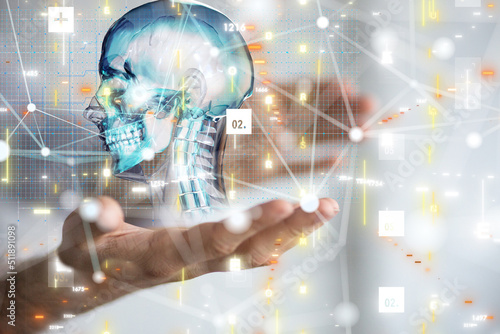 digital medical futuristic interface 3D rendering