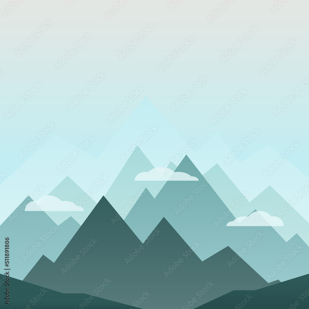 blue mountain landscape background abstract. vector illustration. flat vector blue mountain landscape background abstract. vector illustration. flat vector