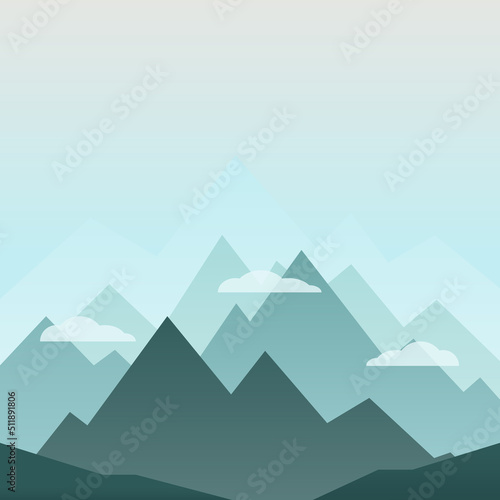 blue mountain landscape background abstract. vector illustration. flat vector © boommaval