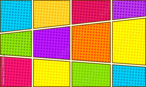 Comic pop art colorful background template